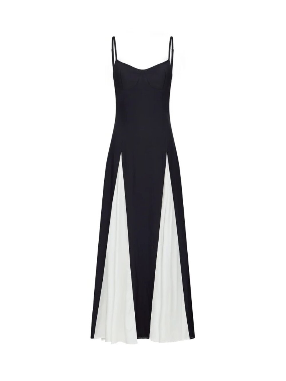 Miss Rosier Sofie Two Tone Pleated Maxi Dress